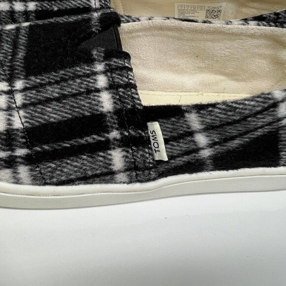 Toms black and white plaid slip on size Y3 Kid Junior US Y3 - Picture 9 of 13